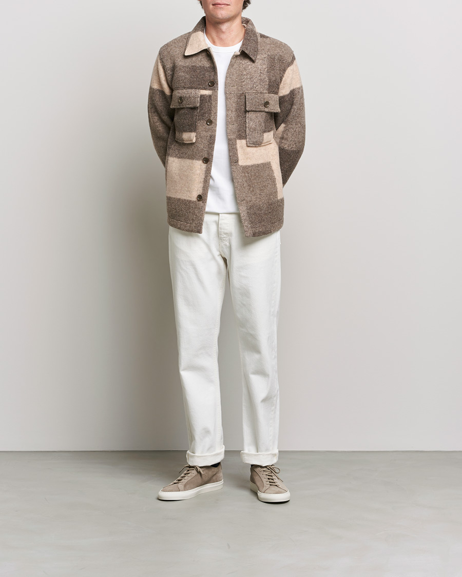 Heren | Jassen | NN07 | Wilas Checked Shirt Jacket Camel