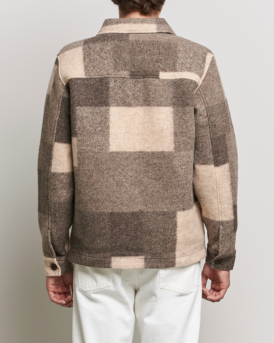 Heren | Jassen | NN07 | Wilas Checked Shirt Jacket Camel