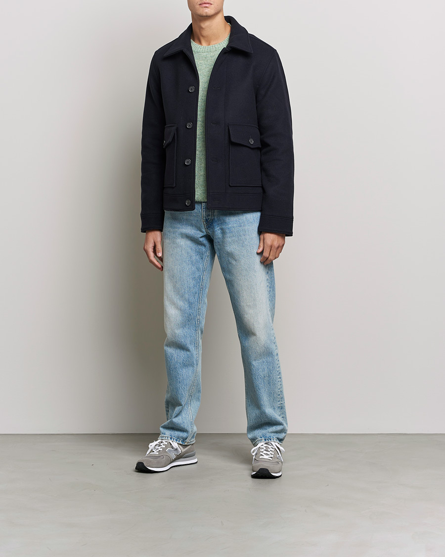 Heren | Jassen | NN07 | Julius Wool Flight Jacket Navy