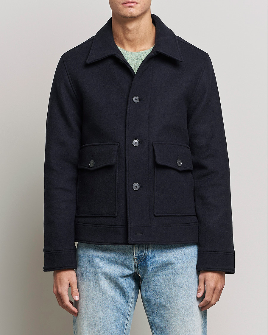 Heren | Jassen | NN07 | Julius Wool Flight Jacket Navy