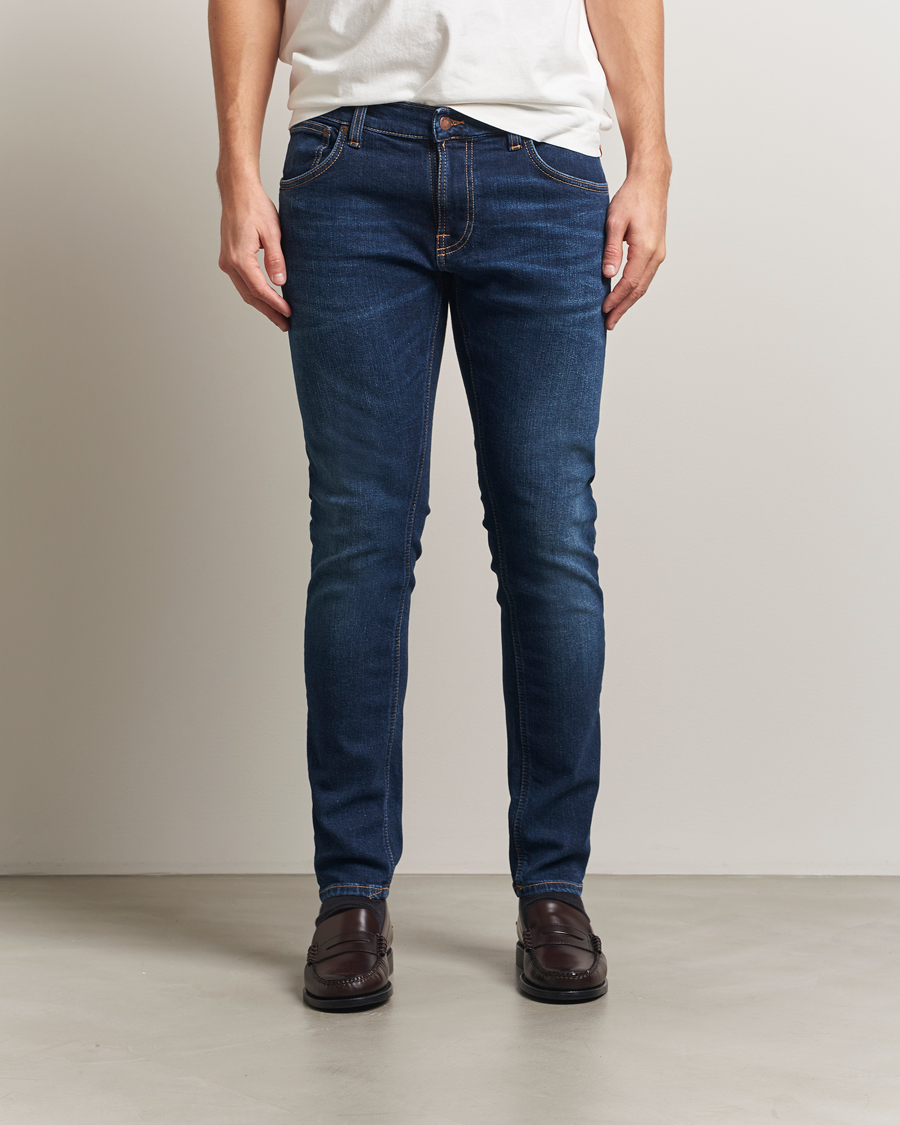 Heren | Jeans | Nudie Jeans | Tight Terry Jeans Dark Steel