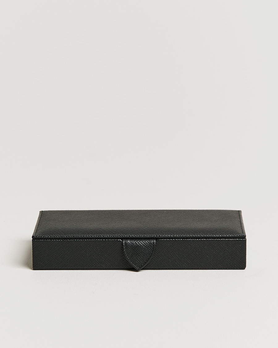 Heren | Smythson Panama Cufflink Box Black | Smythson | Panama Cufflink Box Black