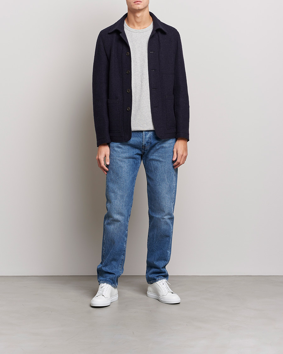 Heren | Blazers | Tiger of Sweden | Gio Knitted Wool Blazer Light Ink