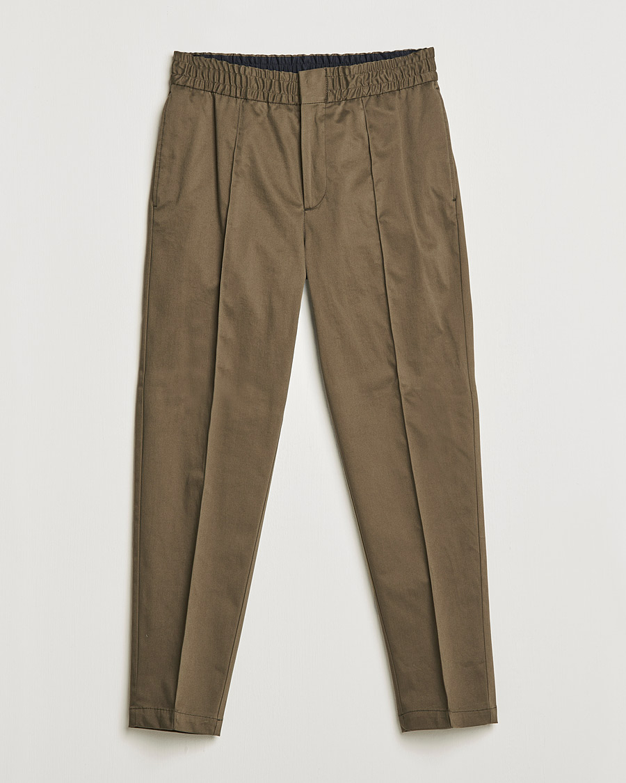 Heren | Broeken | Tiger of Sweden | Sosa Brushed Satin Trouser Olive Extreme