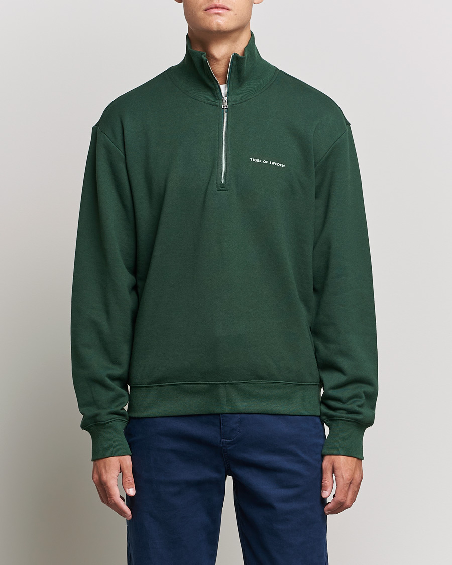 Heren | Truien | Tiger of Sweden | Marlon Half Zip Sweatshirt Ever Green