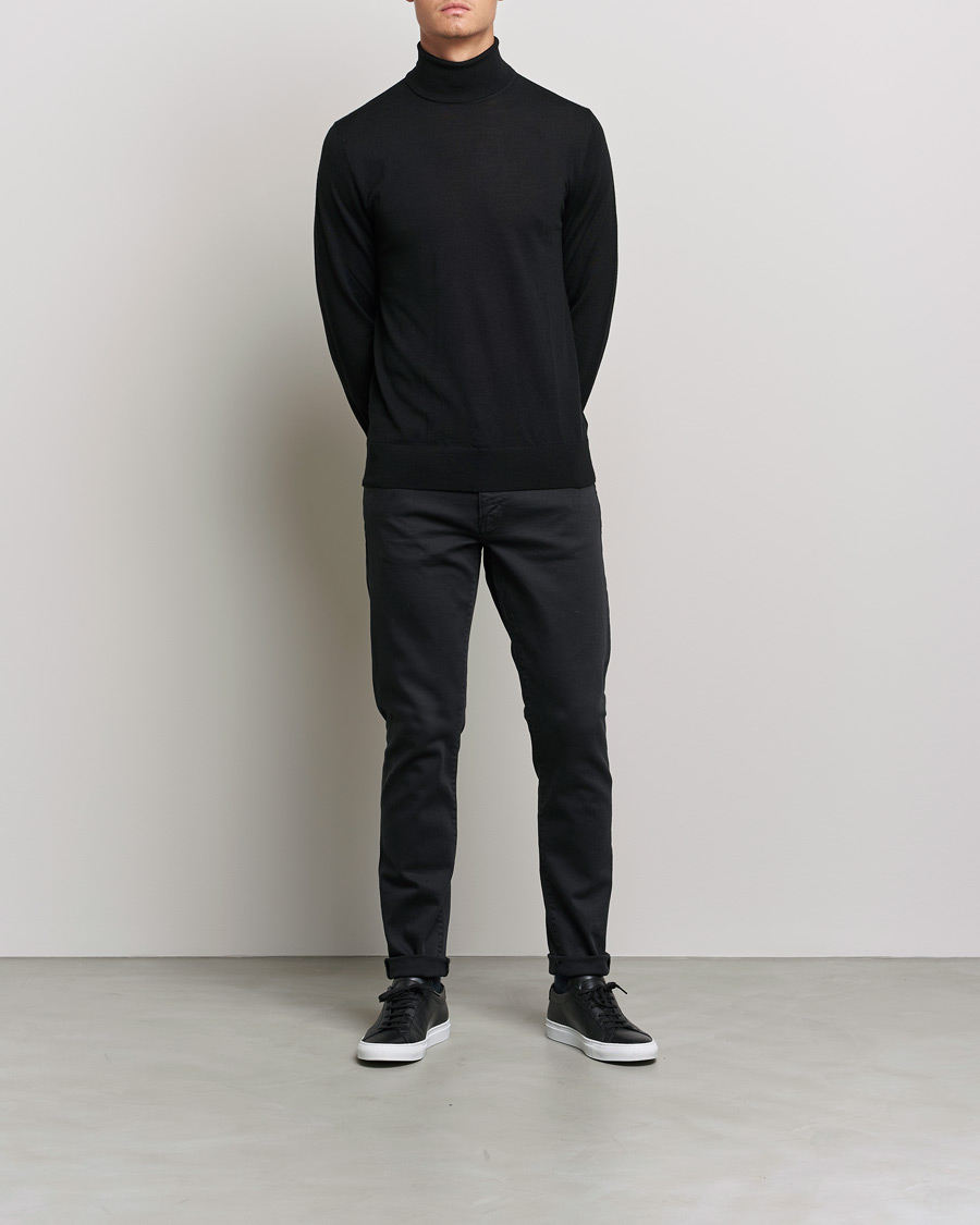 Heren | Truien | Tiger of Sweden | Neville Extra Fine Merino Polo Black