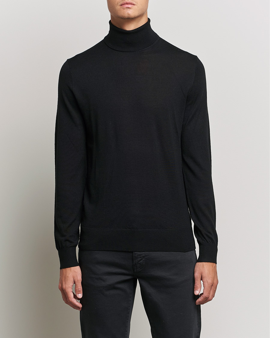 Heren | Truien | Tiger of Sweden | Neville Extra Fine Merino Polo Black
