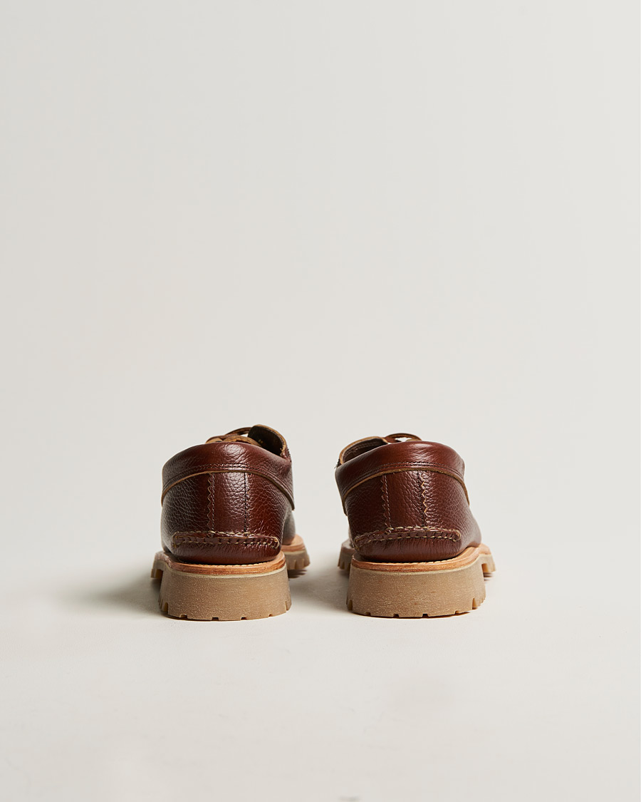 Heren | Yuketen Angler Moc Shoe Dark Brown Grain Calf | Yuketen | Angler Moc Shoe Dark Brown Grain Calf