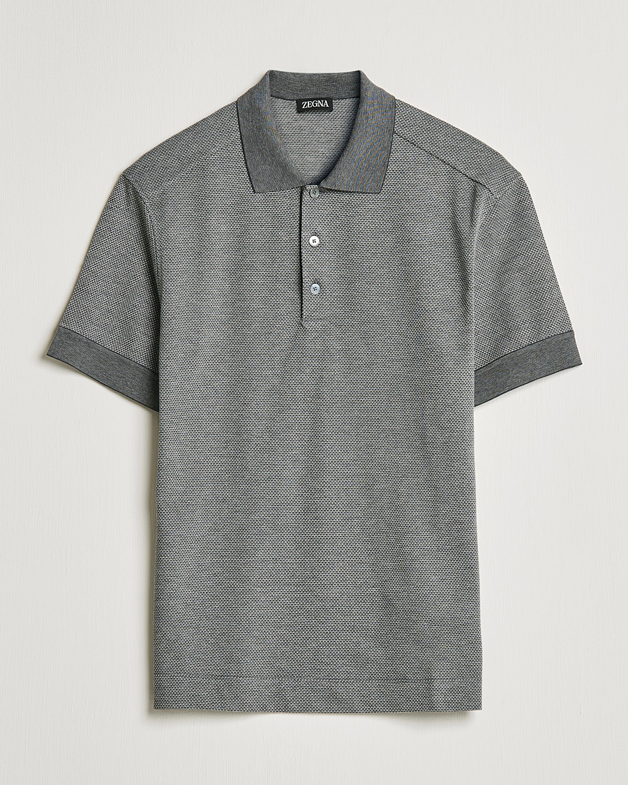 Heren | Polo's | Zegna | Cotton/Silk Short Sleeve Polo Grey