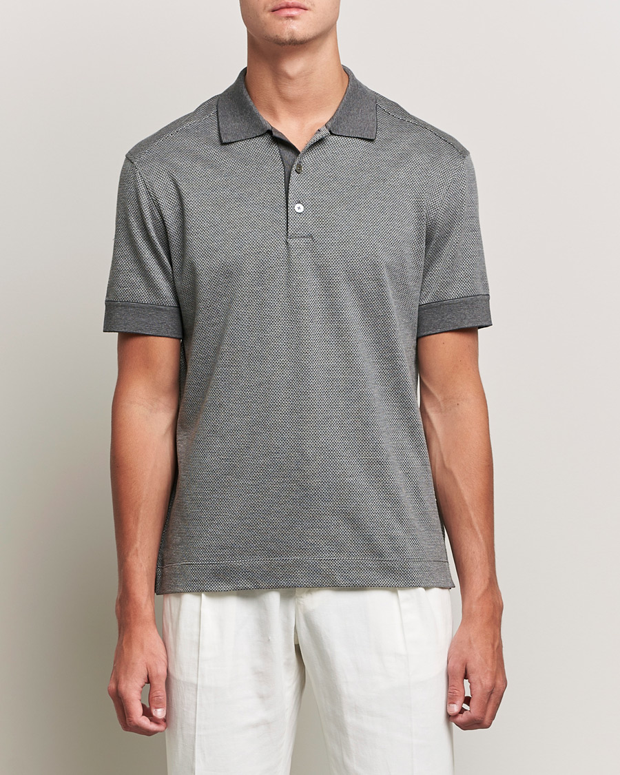 Heren | Polo's | Zegna | Cotton/Silk Short Sleeve Polo Grey