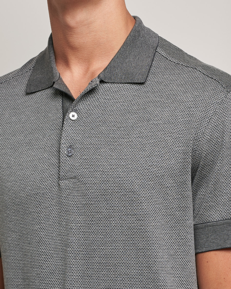 Heren | Polo's | Zegna | Cotton/Silk Short Sleeve Polo Grey