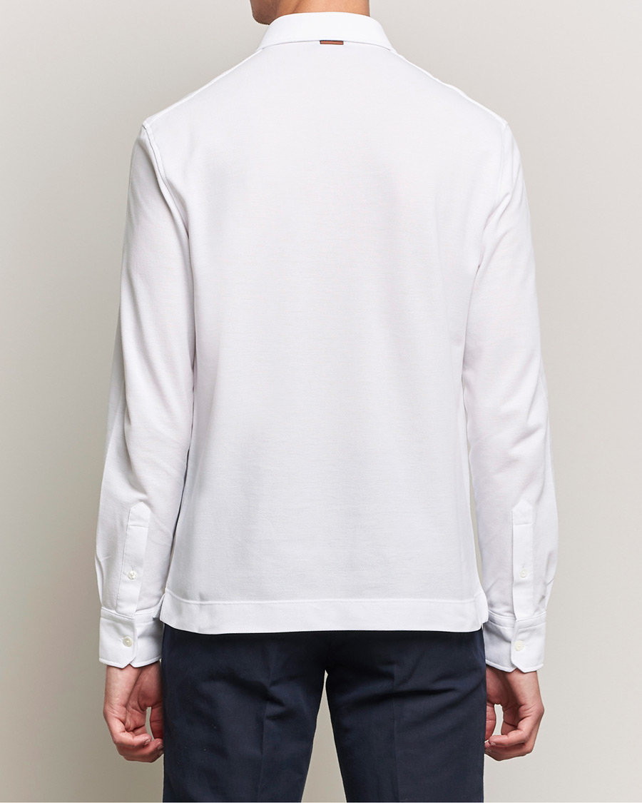 Heren | Truien | Zegna | Long Sleeve Cotton Piquet Polo White