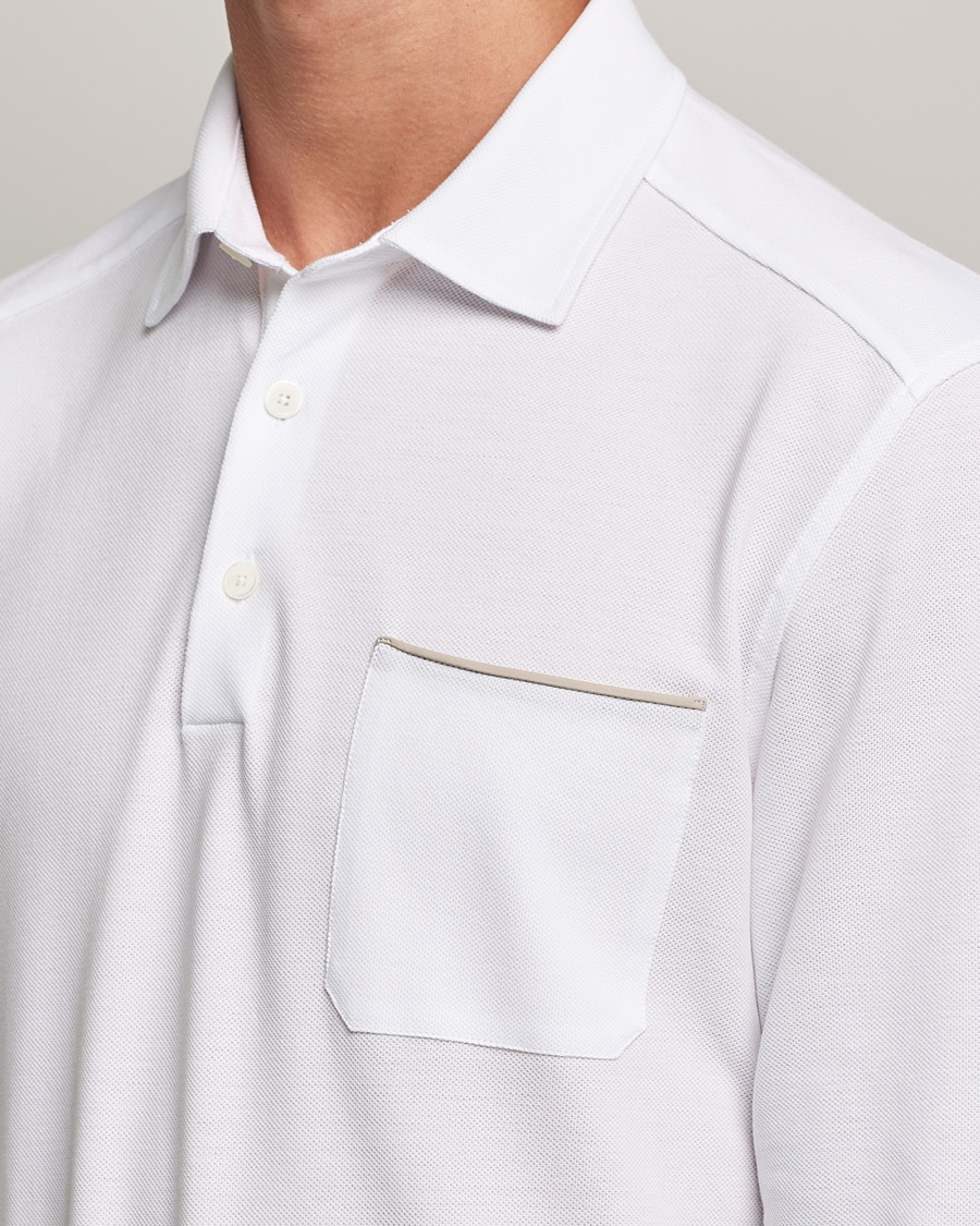 Heren | Truien | Zegna | Long Sleeve Cotton Piquet Polo White