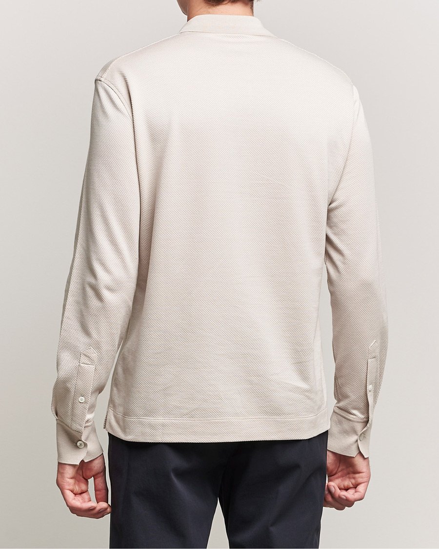 Heren | Truien | Zegna | Cotton/Silk Long Sleeve Polo Beige