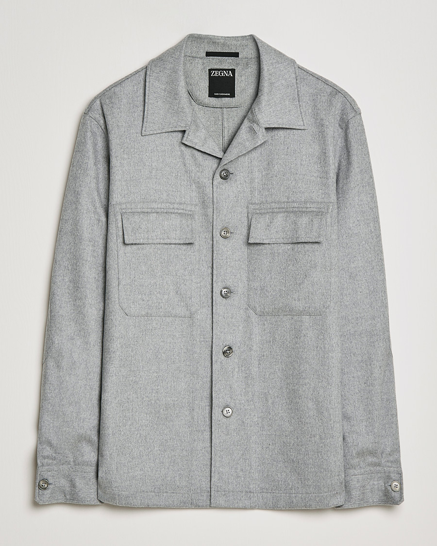 Heren | Overhemden | Zegna | Oasi Cashmere Overshirt Light Grey
