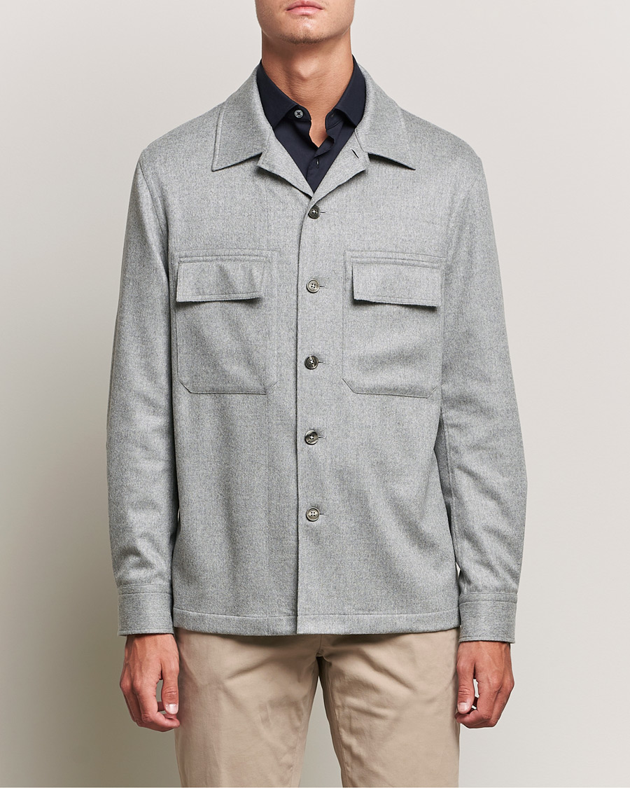 Heren | Overhemden | Zegna | Oasi Cashmere Overshirt Light Grey
