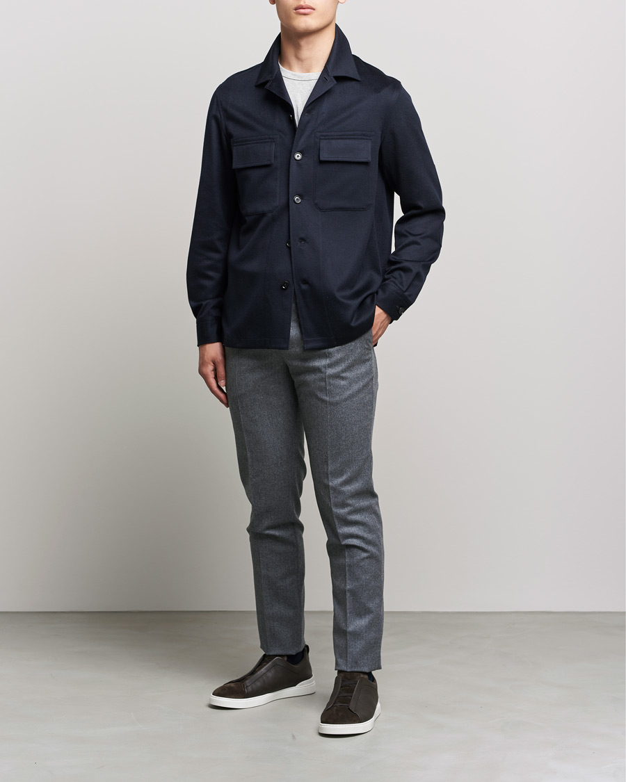 Heren | Overhemden | Zegna | Oasi Cashmere Overshirt Navy