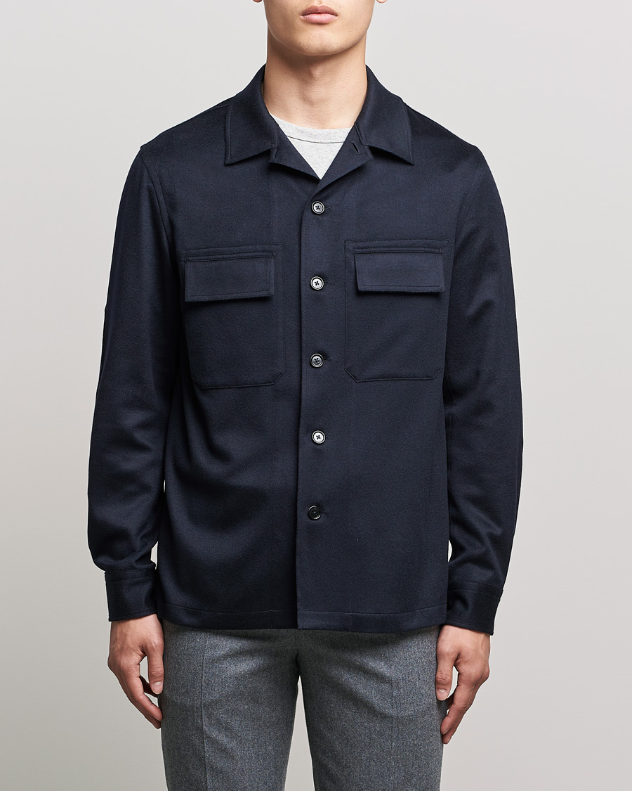 Heren | Overhemden | Zegna | Oasi Cashmere Overshirt Navy