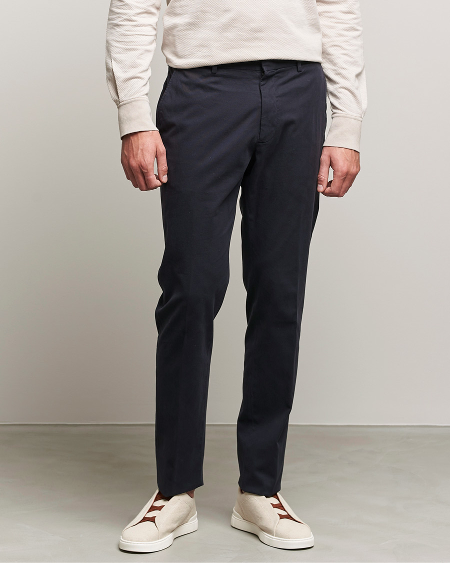 Heren | Broeken | Zegna | Premium Cotton Chinos Navy