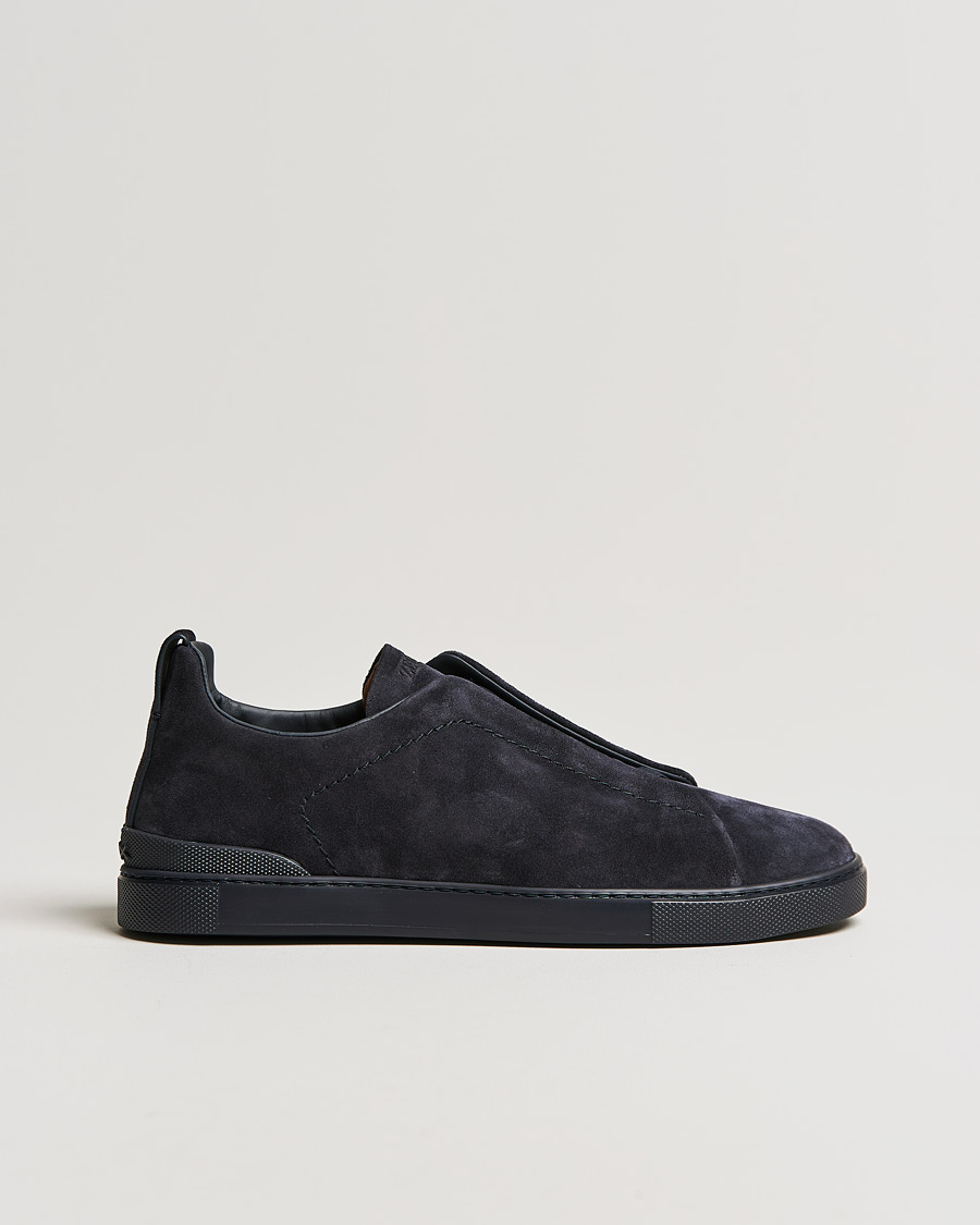 Heren | Zegna Triple Stitch Sneakers Full Navy Suede | Zegna | Triple Stitch Sneakers Full Navy Suede