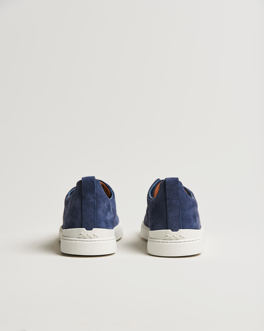 Heren | Zegna Triple Stitch Sneaker Blue Suede | Zegna | Triple Stitch Sneaker Blue Suede