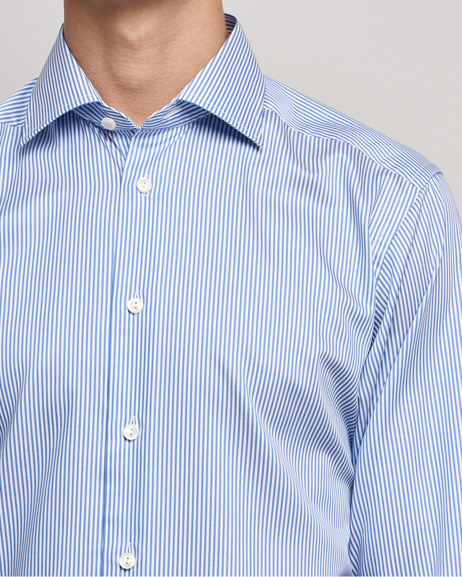Heren | Overhemden | Eton | Bengal Stripe Fine Twill Shirt Royal Blue