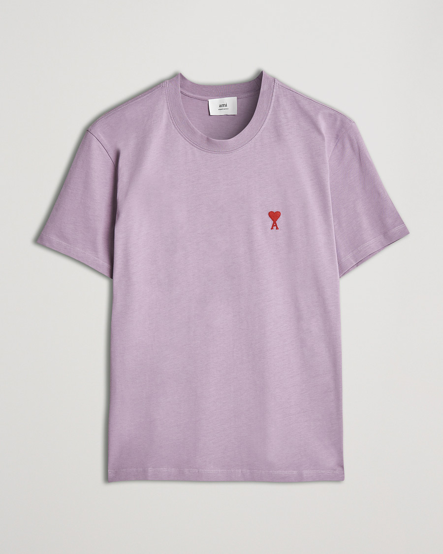 Heren | T-shirts | AMI | Heart Logo T-Shirt Washed Purple