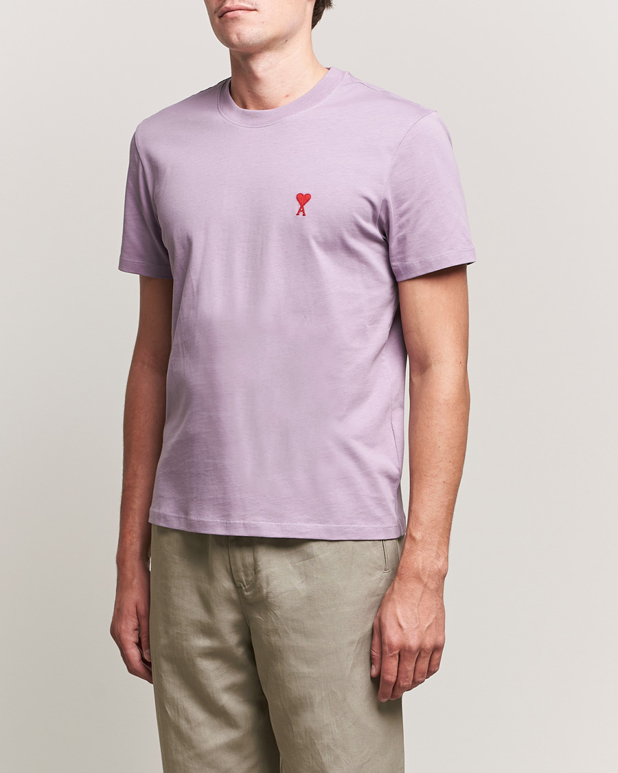 Heren | T-shirts | AMI | Heart Logo T-Shirt Washed Purple