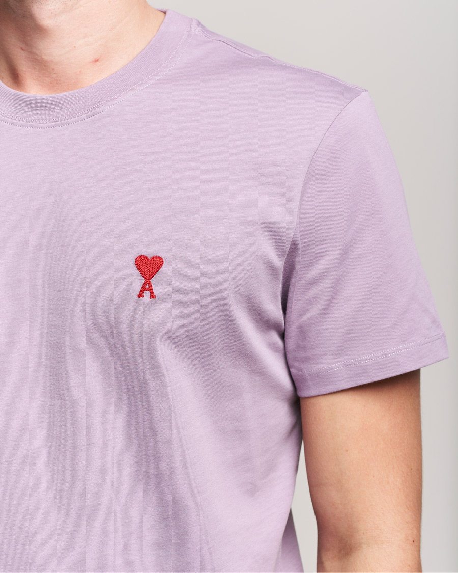 Heren | T-shirts | AMI | Heart Logo T-Shirt Washed Purple