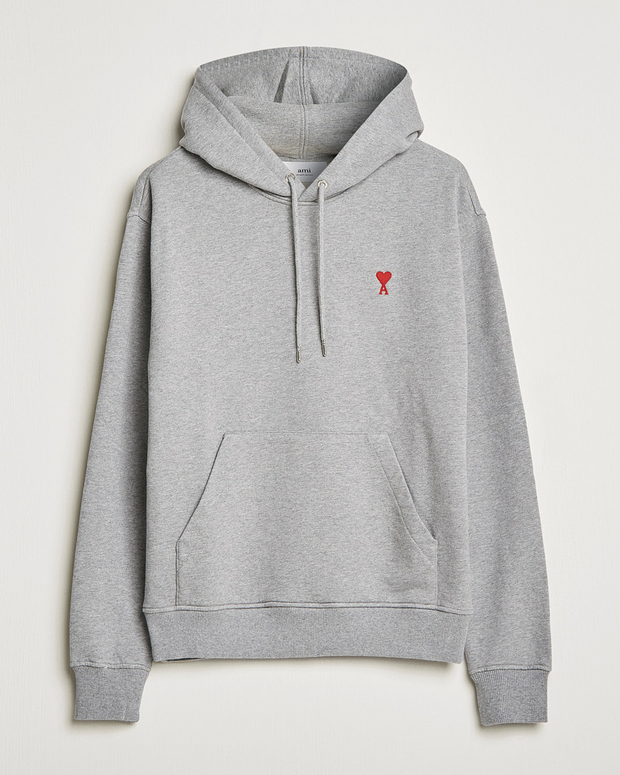 Heren | Truien | AMI | Heart Logo Hoodie Heather Grey