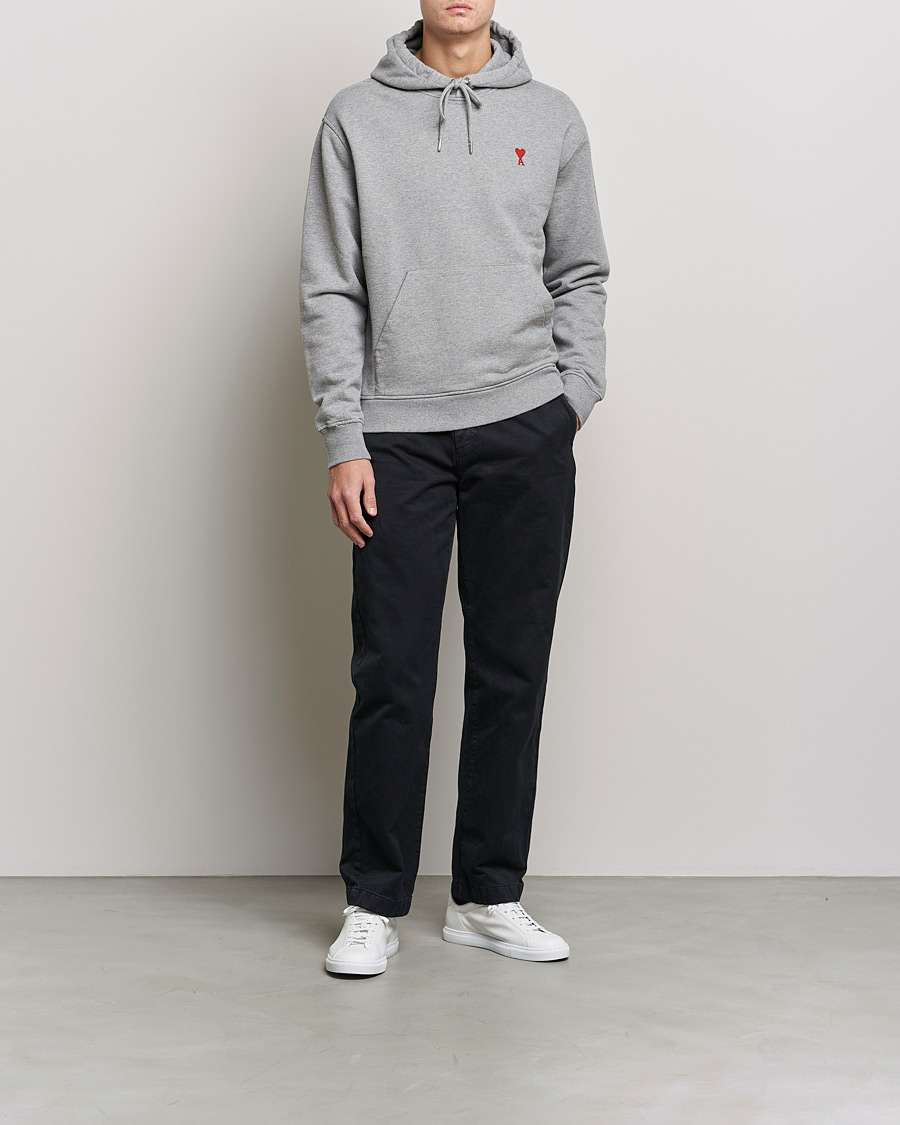 Heren | Truien | AMI | Heart Logo Hoodie Heather Grey