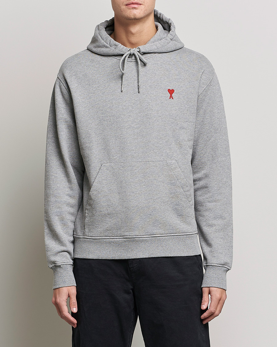 Heren | Truien | AMI | Heart Logo Hoodie Heather Grey