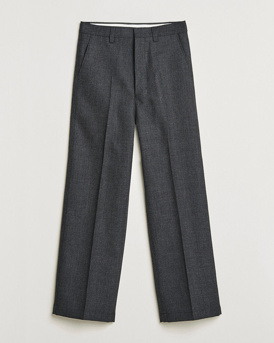Heren | Broeken | AMI | Large Fit Wool Trousers Dark Grey