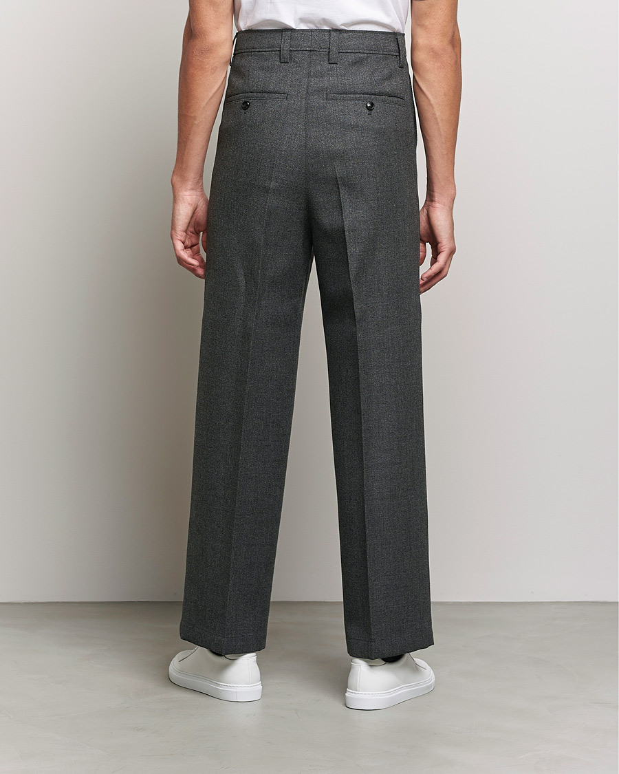 Heren | Broeken | AMI | Large Fit Wool Trousers Dark Grey
