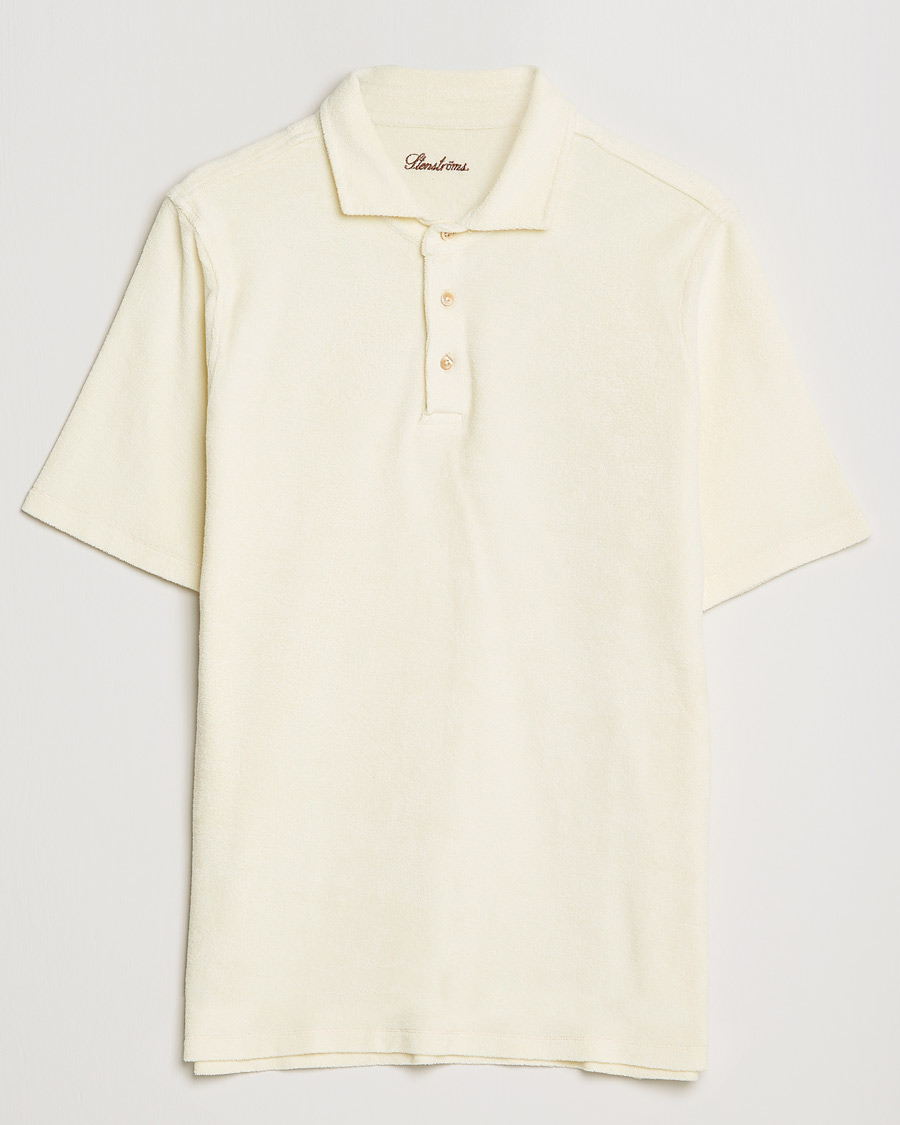Heren | Polo's | Stenströms | Towelling Cotton Poloshirt Cream