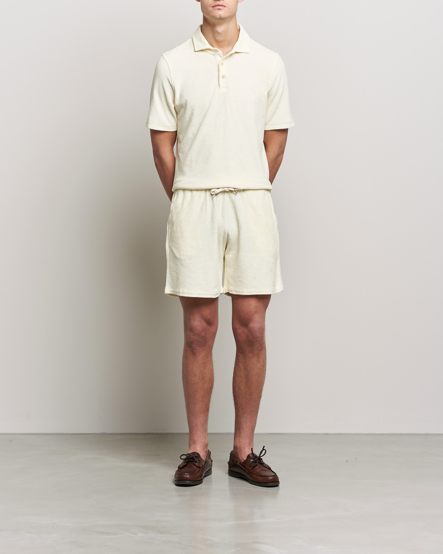 Heren | Polo's | Stenströms | Towelling Cotton Poloshirt Cream