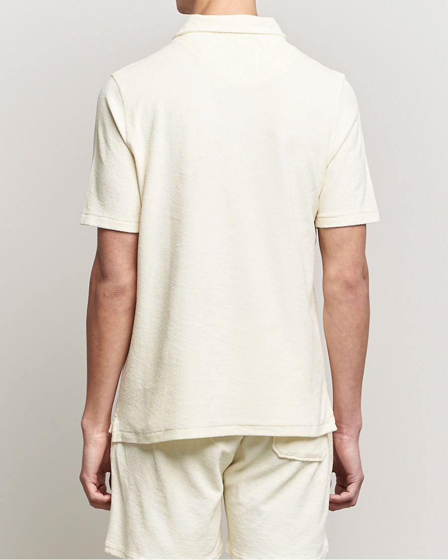 Heren | Polo's | Stenströms | Towelling Cotton Poloshirt Cream