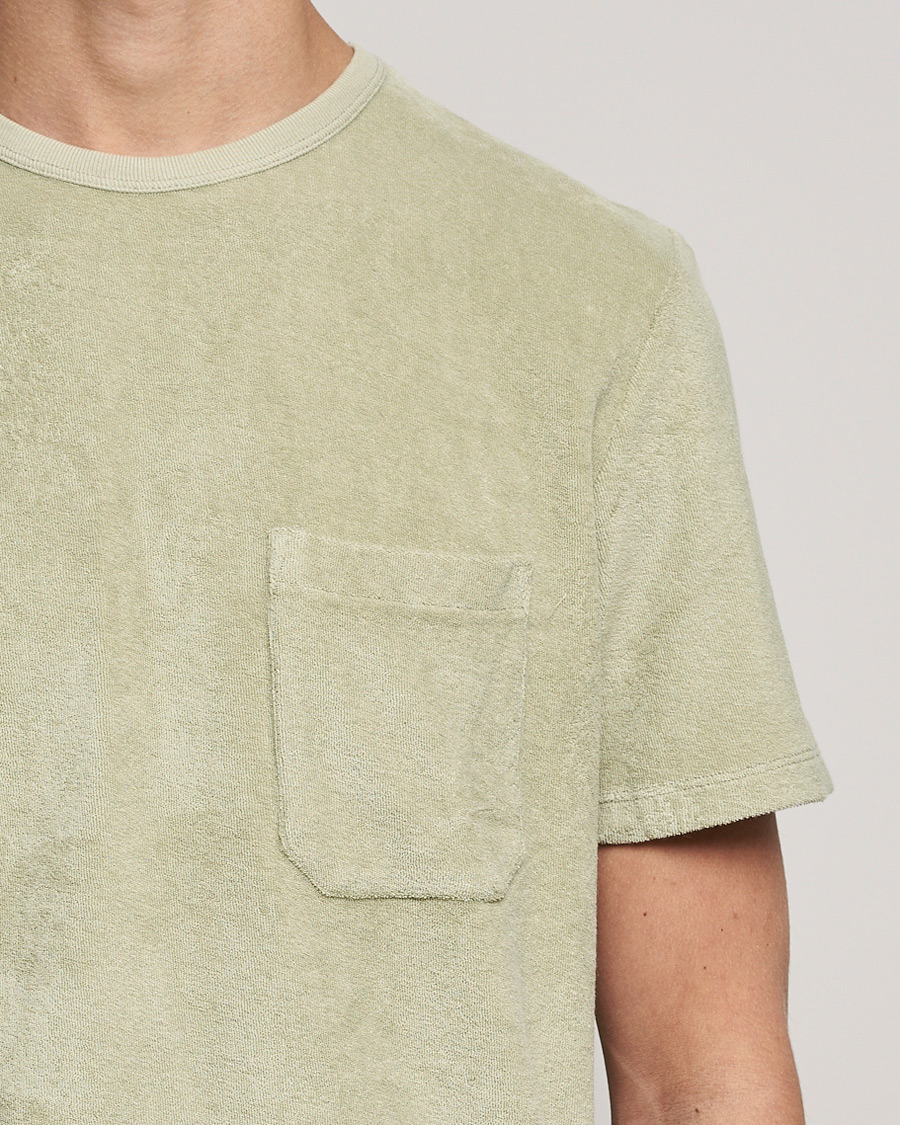 Heren | T-shirts | Stenströms | Towelling Cotton T-Shirt Olive