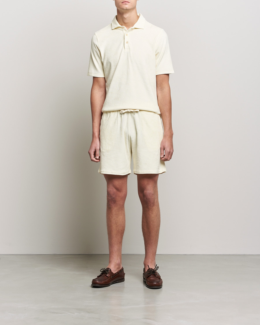 Heren | Korte broek | Stenströms | Towelling Cotton Shorts Cream