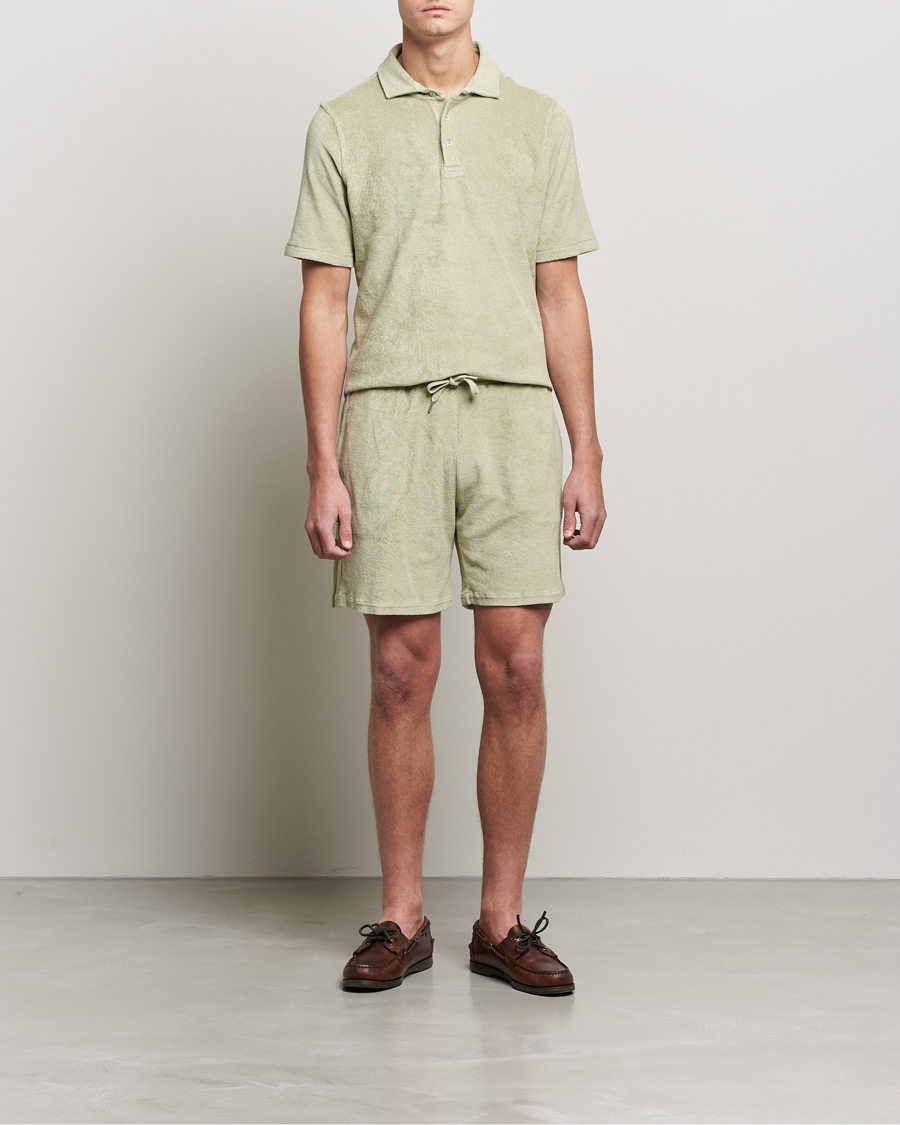 Heren | Korte broek | Stenströms | Towelling Cotton Shorts Olive