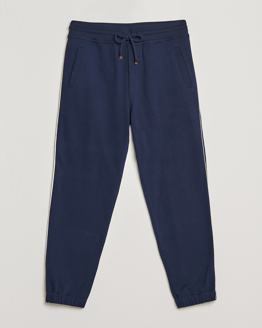 Heren | Broeken | Brunello Cucinelli | Soft Cotton Joggers Cobalt Blue