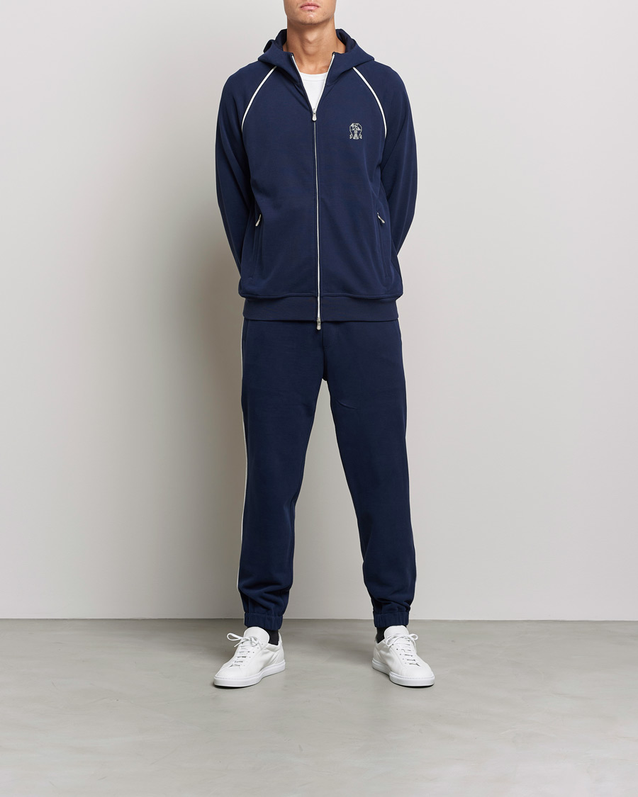 Heren | Broeken | Brunello Cucinelli | Soft Cotton Joggers Cobalt Blue