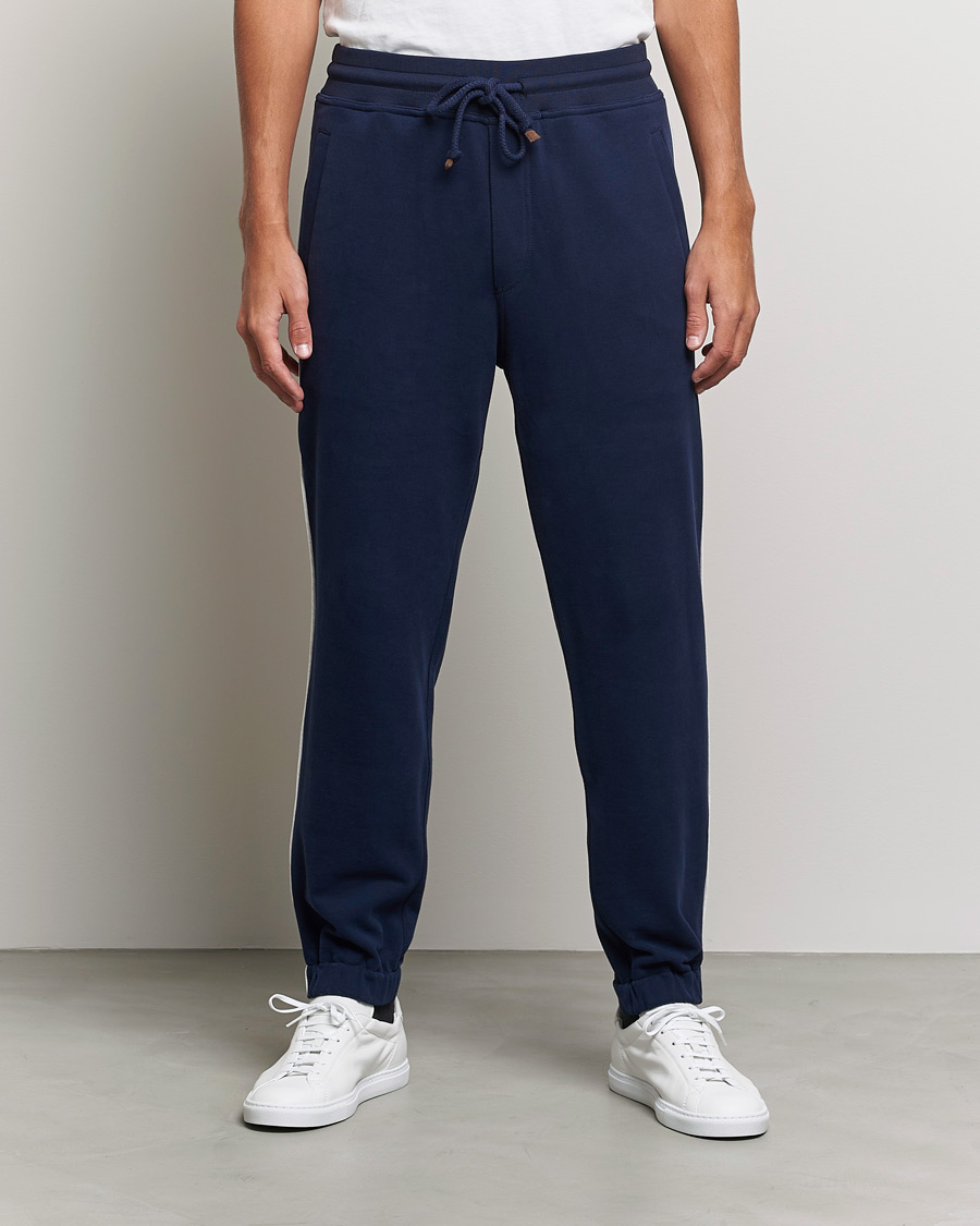Heren | Broeken | Brunello Cucinelli | Soft Cotton Joggers Cobalt Blue