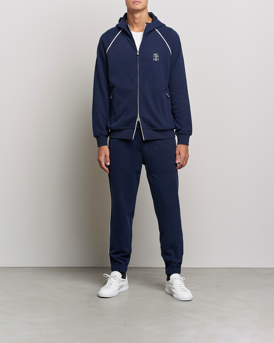 Heren | Truien | Brunello Cucinelli | Soft Cotton Zip Sweater Cobalt Blue