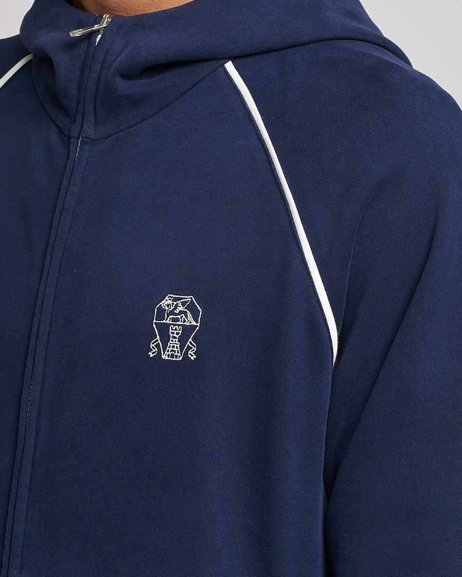 Heren | Truien | Brunello Cucinelli | Soft Cotton Zip Sweater Cobalt Blue