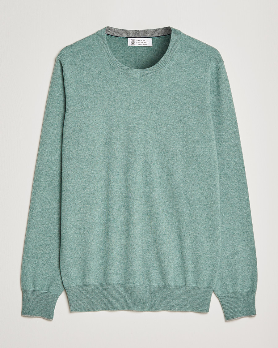 Heren | Truien | Brunello Cucinelli | 2 Ply Cashmere Pullover Emerald Green