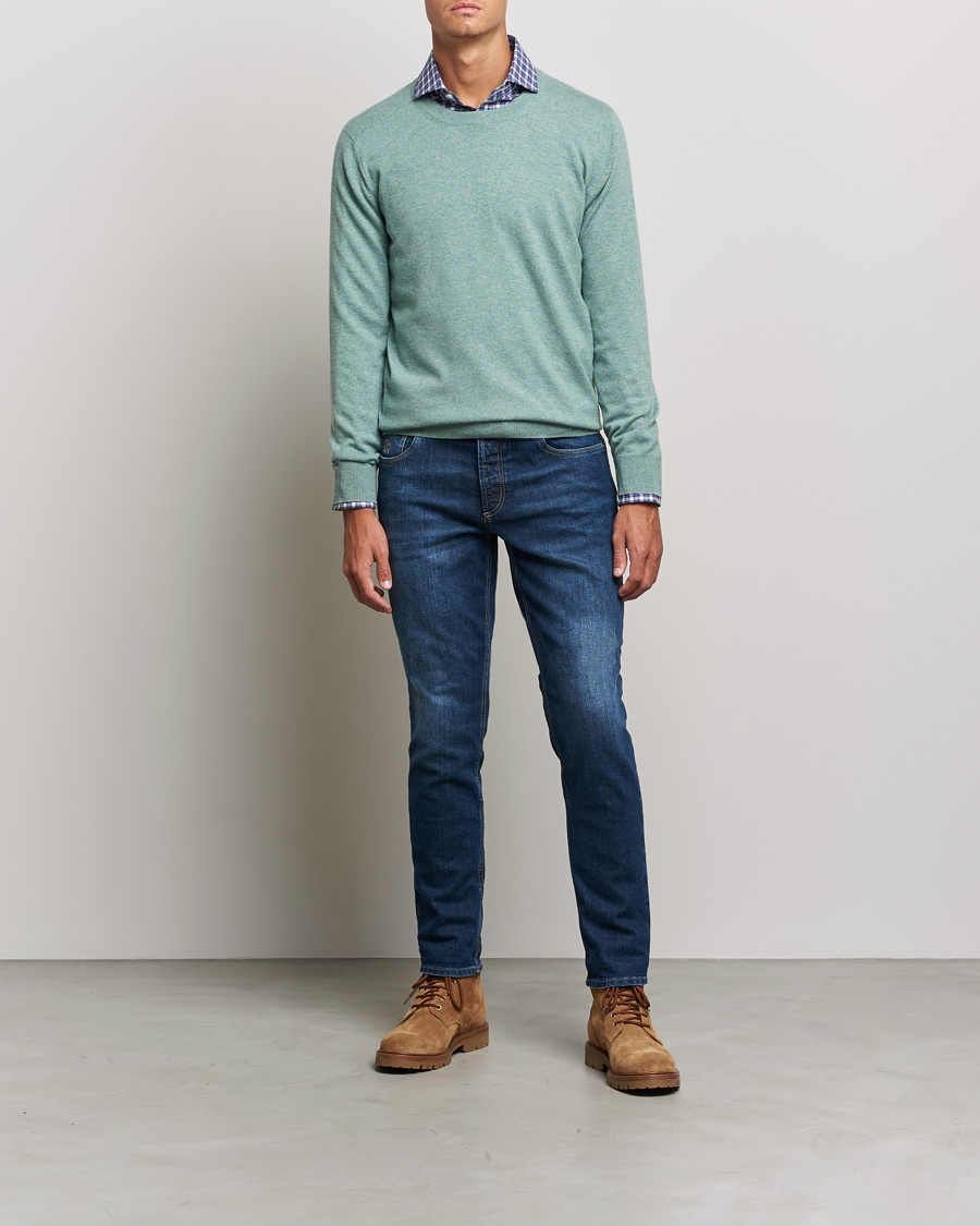 Heren | Truien | Brunello Cucinelli | 2 Ply Cashmere Pullover Emerald Green