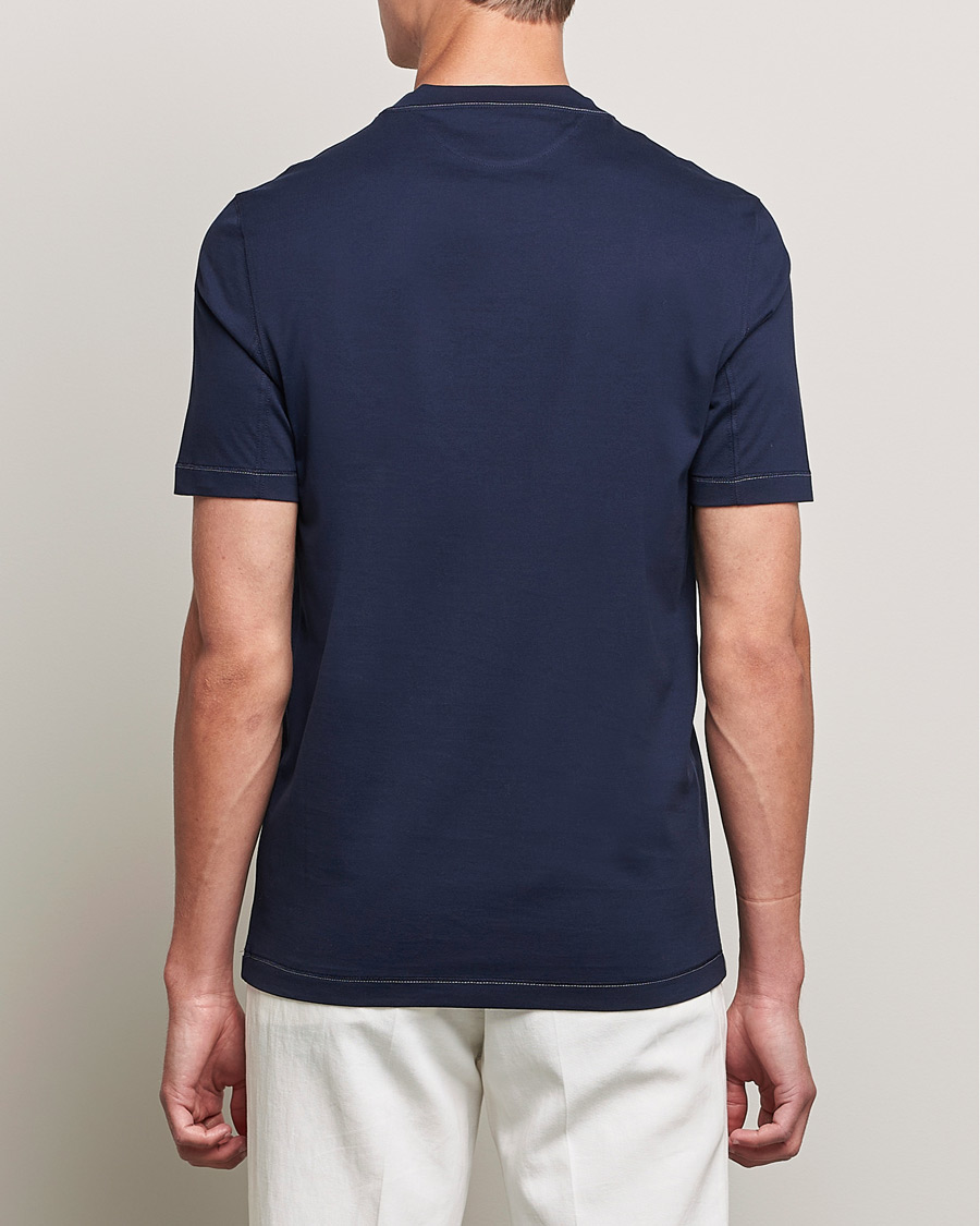 Heren | T-shirts | Brunello Cucinelli | Short Sleeve Logo T-Shirt Navy