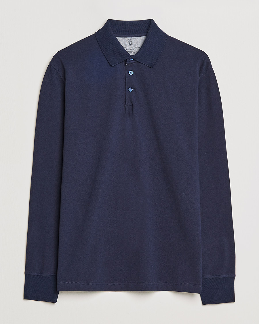 Heren | Truien | Brunello Cucinelli | Long Sleeve Polo Navy