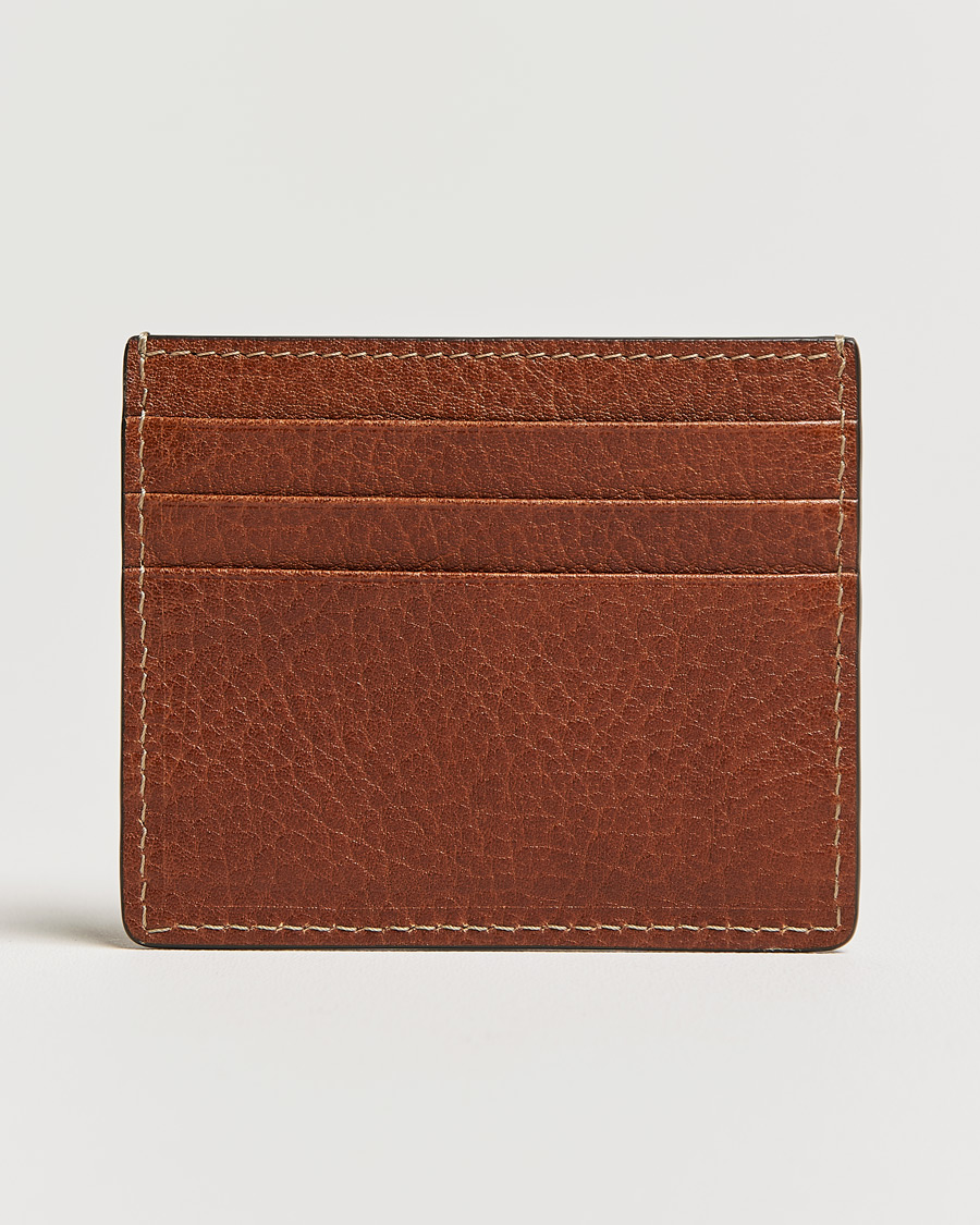 Heren | Brunello Cucinelli Grain Leather Card Holder Cognac | Brunello Cucinelli | Grain Leather Card Holder Cognac